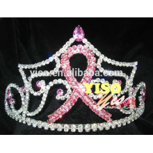 custom made hair jewelry crystal rhinestone ribbon tiara crown